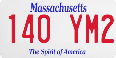 MA license plate 140YM2