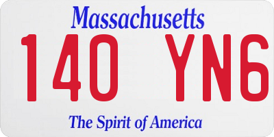 MA license plate 140YN6