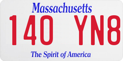 MA license plate 140YN8