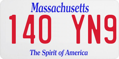 MA license plate 140YN9