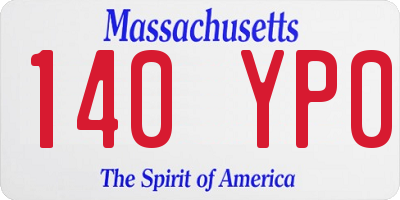 MA license plate 140YP0