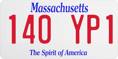 MA license plate 140YP1