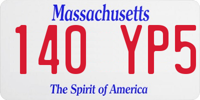 MA license plate 140YP5