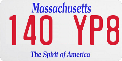 MA license plate 140YP8
