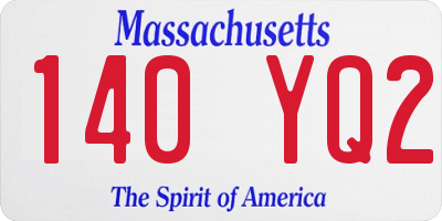 MA license plate 140YQ2