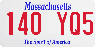 MA license plate 140YQ5