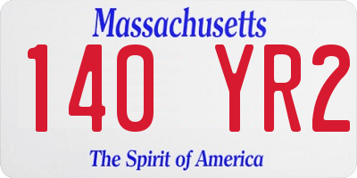 MA license plate 140YR2