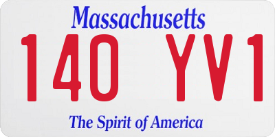 MA license plate 140YV1