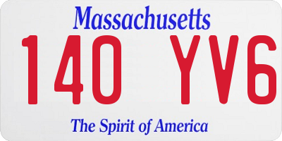 MA license plate 140YV6