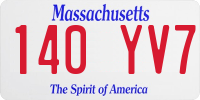 MA license plate 140YV7