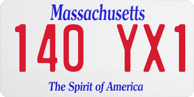 MA license plate 140YX1