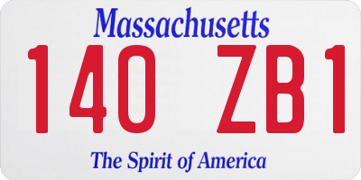 MA license plate 140ZB1