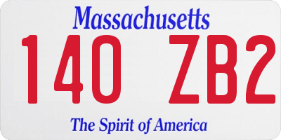 MA license plate 140ZB2