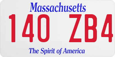 MA license plate 140ZB4