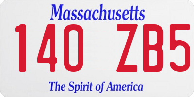 MA license plate 140ZB5