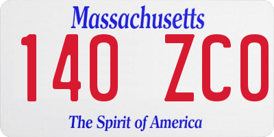 MA license plate 140ZC0