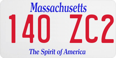 MA license plate 140ZC2