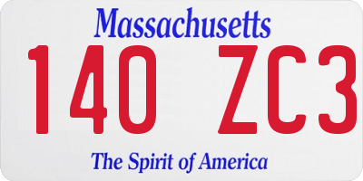 MA license plate 140ZC3