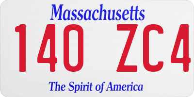 MA license plate 140ZC4