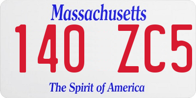 MA license plate 140ZC5
