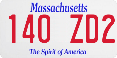 MA license plate 140ZD2