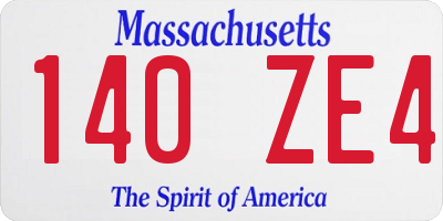 MA license plate 140ZE4
