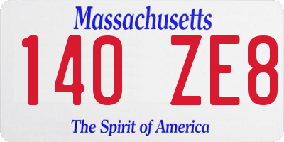 MA license plate 140ZE8