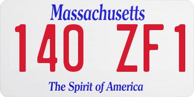 MA license plate 140ZF1