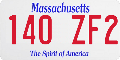 MA license plate 140ZF2