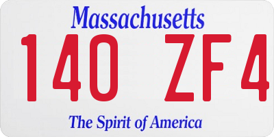 MA license plate 140ZF4