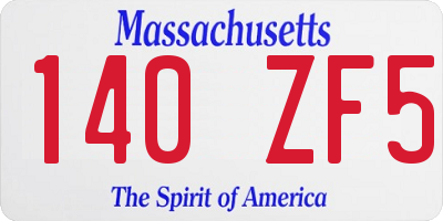 MA license plate 140ZF5