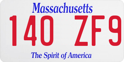 MA license plate 140ZF9