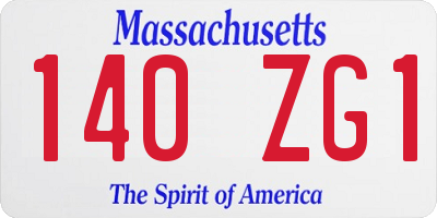 MA license plate 140ZG1