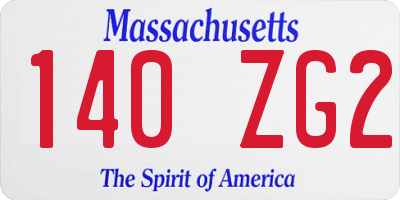 MA license plate 140ZG2