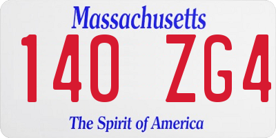 MA license plate 140ZG4