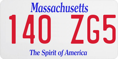 MA license plate 140ZG5