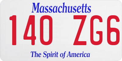 MA license plate 140ZG6