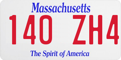 MA license plate 140ZH4
