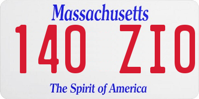 MA license plate 140ZI0