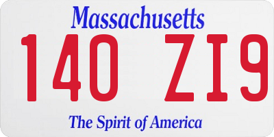 MA license plate 140ZI9