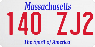 MA license plate 140ZJ2