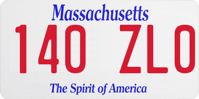 MA license plate 140ZL0