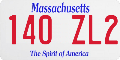 MA license plate 140ZL2