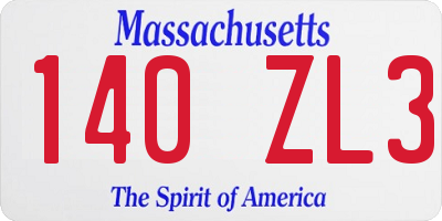 MA license plate 140ZL3