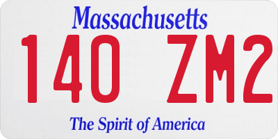 MA license plate 140ZM2