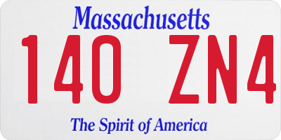 MA license plate 140ZN4