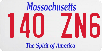 MA license plate 140ZN6