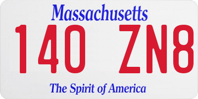 MA license plate 140ZN8