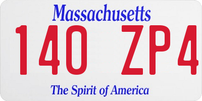 MA license plate 140ZP4