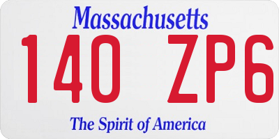 MA license plate 140ZP6
